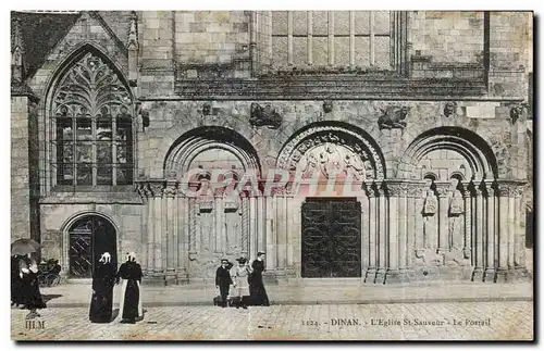 Cartes postales Dinan L Eglise St Sauvour Le Portail Folklore Costume