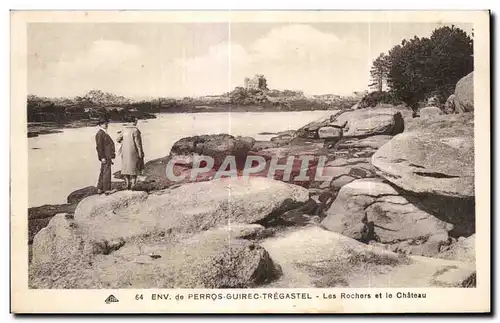 Ansichtskarte AK Env de Perros Guirec Tregastel Les Rochers et le Chateau