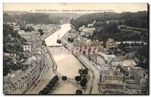 Cartes postales Morlaix (Finistere) Perspective du Bassin a flot Vue prise du Viaduc