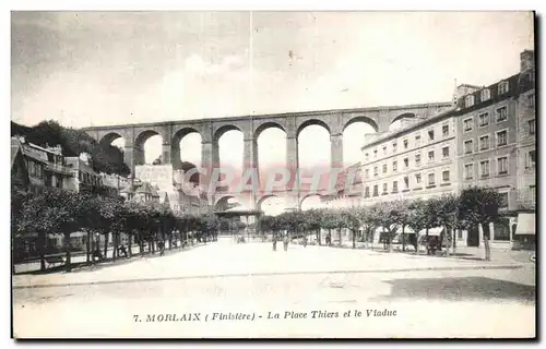 Cartes postales Morlaix (Finistere) La Place Thiers et le Viaduc