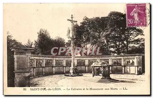 Ansichtskarte AK Saint Pol de Leon Le Calvaire et le Monument aux Morts