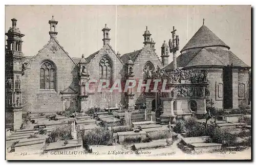 Cartes postales Gumiliau (Finistere) L Eglise et le Calvaire