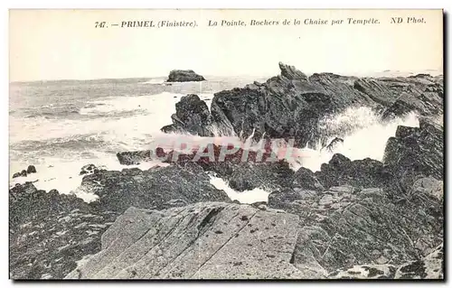 Cartes postales Primel (Finistere) La Pointe Rochers de la Chaise par Tempete