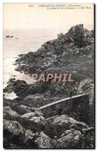 Ansichtskarte AK Tregastel Primel (Finistere) Le pont et la crevasse