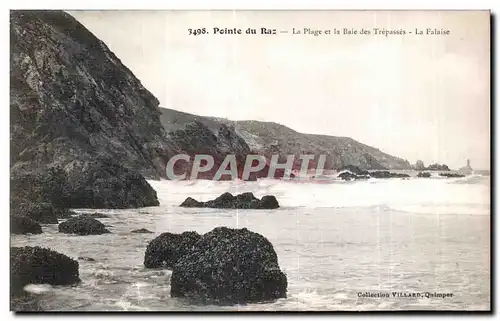 Ansichtskarte AK Pointe du Raz La Plage et la Baie des Trepasses La Falaise