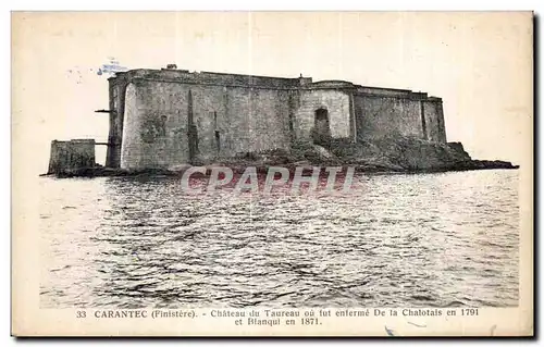 Cartes postales Carantec (Finistere) Chateau du Taureau ou fut enferme De la Chalotais en et Blanqui en