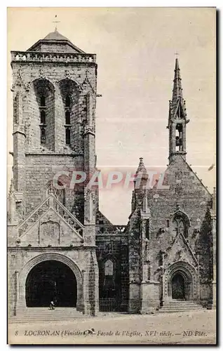 Ansichtskarte AK Locronan (Finistere) Facade de I Eglise XVI siecle