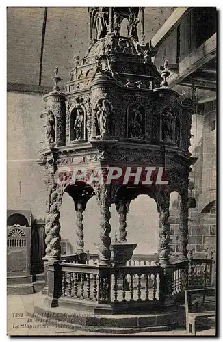 Ansichtskarte AK Guimiliau (Finistere) Interieur de l eglise Le baptistere