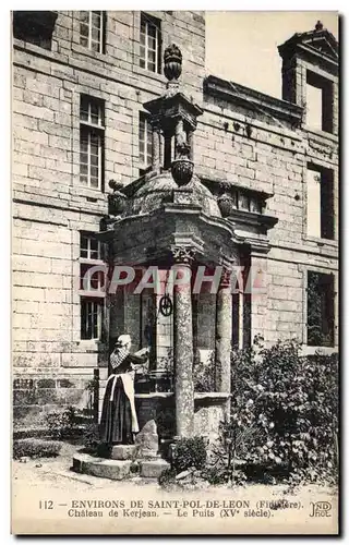 Ansichtskarte AK Environs De Saint Pol De Leon (Finistere) Chateau de Kerjean Le Puits (XV siecle)