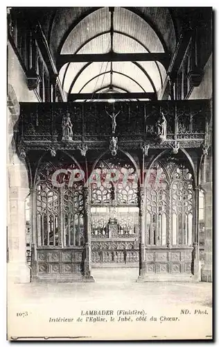 Cartes postales Lambader (Finistere) Interieur de I Eglise le Jube Cote du Choeur