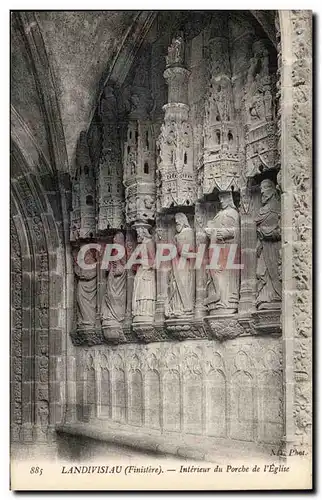 Cartes postales Landivisiau (Finistere) Interieur du Porche de I Eglise