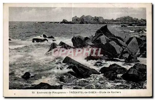 Cartes postales Environs de Plougasnou Tregastel le Diben Etude de Rochers