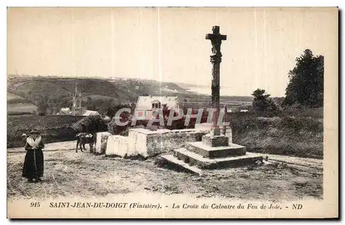 Cartes postales Saint Jean Du Doigt (Finistere) La Croix du Calvaire du Feu de