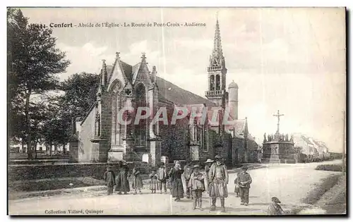 Ansichtskarte AK Confort Abside de I Eglise La Route de Pont Croix Audierne Enfants Animee