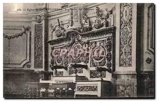 Ansichtskarte AK Eglise de St Thegonnec Les stalles des officiants