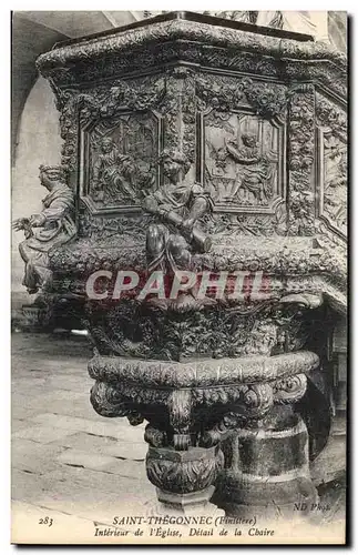 Ansichtskarte AK Saint Thegonnec (Finistere) Interieur de L Eglise Delail de la Cbaire