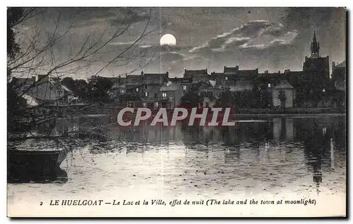 Ansichtskarte AK Le Huelgoat Le Lac et la Ville effet de nuit