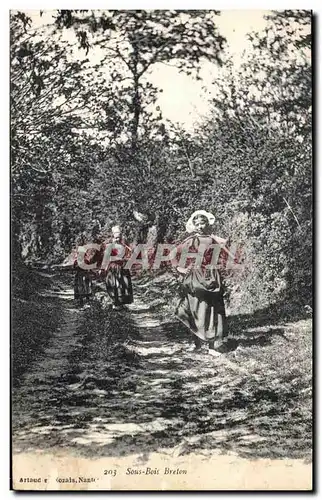 Cartes postales Sous Bois Breton Folklore Costume Enfants