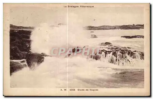 Cartes postales La Bretagne Pittoresque Etude de vagues