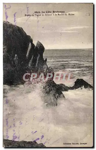 Ansichtskarte AK La Cote Bretagne Etude de Vague au brisant a la Roche du Moine