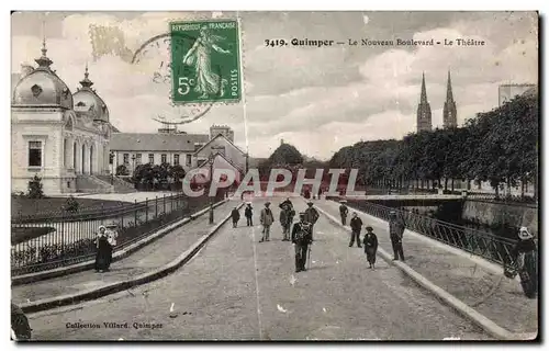 Ansichtskarte AK Quimper Le Nouveau Boulevard Le Theatre