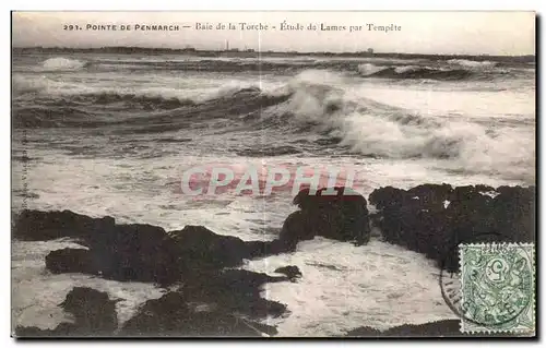 Ansichtskarte AK Pointe De Penmarch Baie de la Torche Etude de Lames par Tempete