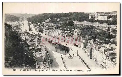 Ansichtskarte AK Morlaix Vue prise Sur le Viaduc le Bassin et la Caserne