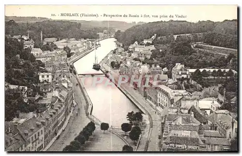 Cartes postales Morlaix (Finistere) Perspective du Bassin a flot vue prise du Viaduc