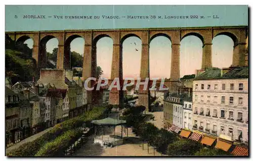 Ansichtskarte AK Morlaix Vue D Ensemble Du Viaduc Hauteur Longueur