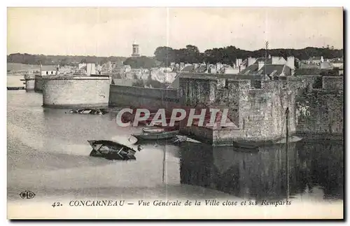 Cartes postales Concarneau Vue Generale de la Ville close et ses Remparts