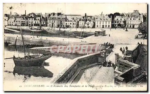 Cartes postales Concarneau L Avancee des Remparts et la Pour Le Bassin