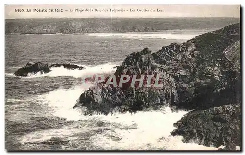 Ansichtskarte AK La Pointe du Raz La Plage de la Baie des Trepasses Les Grottes du Lest