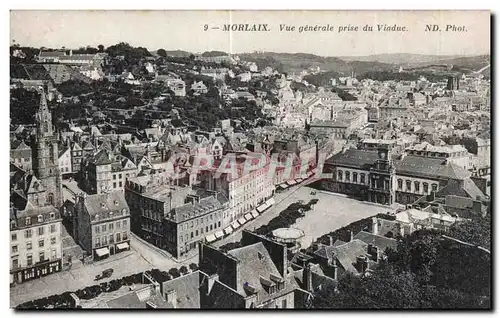 Ansichtskarte AK Morlaix Vue generale prise du Viaduc