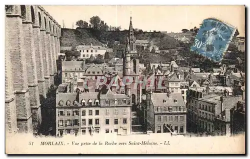 Ansichtskarte AK Morlaix Vue prise de la Roche vers Saint Melaine