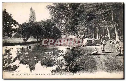 Cartes postales Pont Aven Les Bords de I Aven au Bois d Amour Enfants Animee Folklore