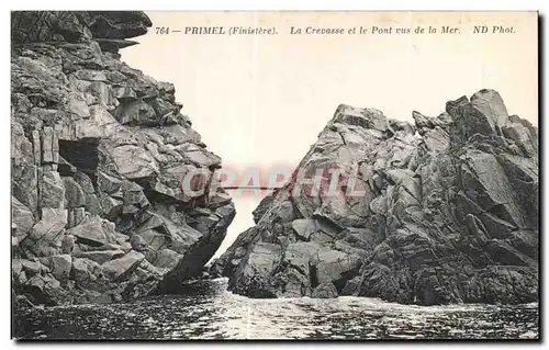 Ansichtskarte AK Primel (Finistere) La Crevasse et le Pont vus de la Mer