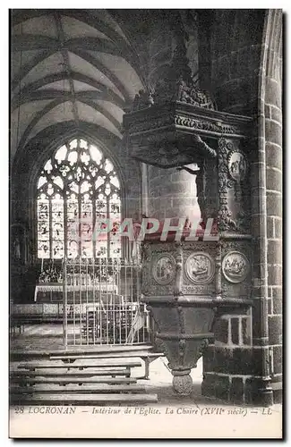 Cartes postales Locronan Interieur de I Eglise la Chaire (XVII siecle)