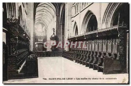 Cartes postales Saint Pol De Leon Les Stalles du Choeur de la cathedrale