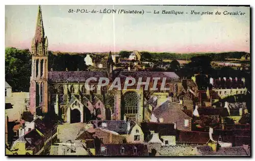 Ansichtskarte AK St Pol de Leon (Finistere) La Basilique Vue prise du Creisk er