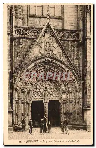 Cartes postales Quimper Le grand Portail de la Cathedrale