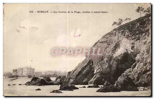 Cartes postales Morgat les Grotte de la Plage visibles a Maree Basse