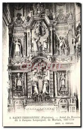 Cartes postales Saint Thegonnec (Finistere) Autel du Rosaire du a Jacques Lespaignol de Morlaix