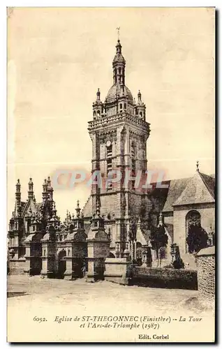 Cartes postales Eglise de St Thegonnec (Finistere) La Tour et l Arc de Triomphe