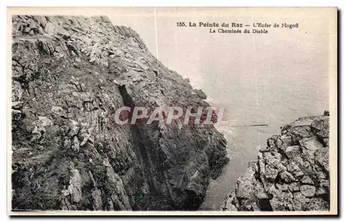 Ansichtskarte AK La Pointe du Raz l Enfer de Plogoft La Cheminee du Diable