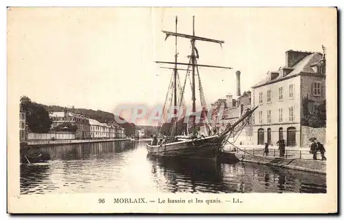 Ansichtskarte AK Morlaix Le Bassin Et Les quais Bateau