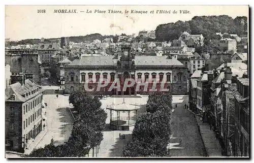 Ansichtskarte AK Morlaix La Place Thiers le Kiosque et I Hotel du Ville