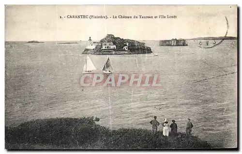 Cartes postales Carantec (Finistere) Le Chateau du Taurean et I Ile Louec