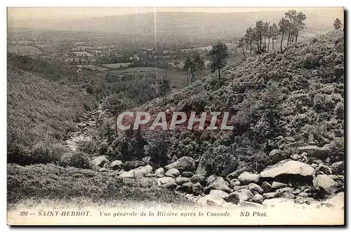 Cartes postales Saint Herbot Vue generale de la Riviere apres la Cascade