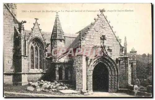 Cartes postales Environs de Huelgoat mle Portail Lateral et L ossuaire Chapelle Saint Herbot