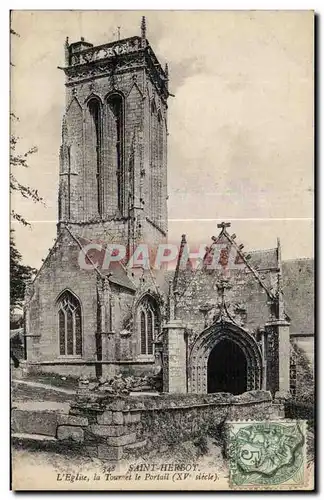 Ansichtskarte AK Saint Herbot L Eglise La Touret le Portail